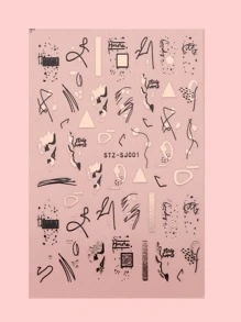 2 hojas de pegatinas de arte abstracto para decoración de uñas, suministros para uñas DIY - Multicolor - Ver 4