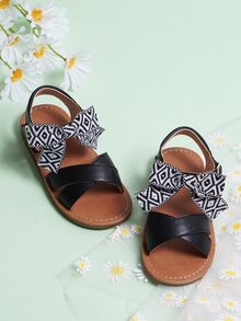 Dép Dẹt Trẻ em Nơ Bướm Khối Màu Dây đeo mắt cá chân - màu đen - Xem 2