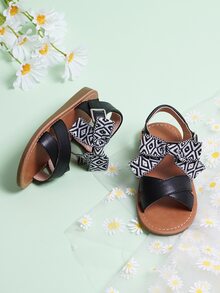 Dép Dẹt Trẻ em Nơ Bướm Khối Màu Dây đeo mắt cá chân - màu đen - Xem 3