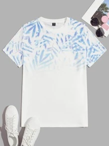 Manfinity Men Leaf Print Tee - White - View 1