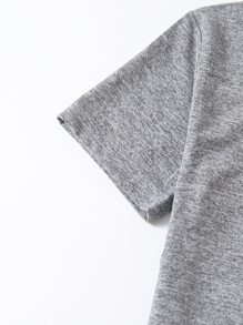 Niños Conjunto de pijama pantalones con camiseta con estampado de letra - Multicolor - Ver 4
