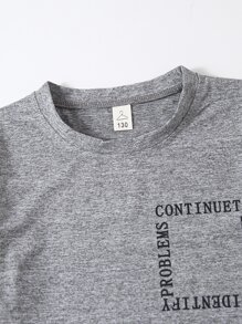 Niños Conjunto de pijama pantalones con camiseta con estampado de letra - Multicolor - Ver 5
