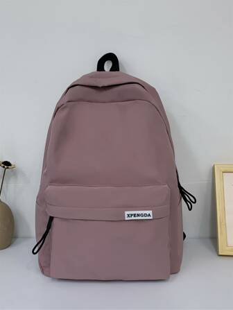 Mochila de mujer de unicolor, de gran capacidad, con diseño minimalista de moda