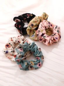 1pc Random Color Flower Print Scrunchie - Multicolor - View 1