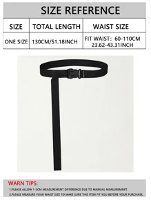 插扣軟帶腰帶 - 黑色 - 查看 3