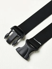 插扣軟帶腰帶 - 黑色 - 查看 4