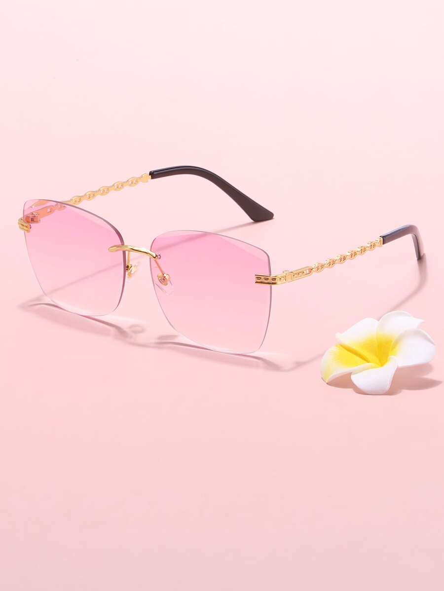 1 副防护无框时尚眼镜，白古铜材质优质大框时尚眼镜