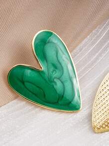 心形耳钉 情人节 - 綠色 - 查看 5