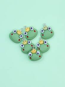 6 chiếc Cartoon Frog DIY Mặt dây chuyền - màu xanh lá - Xem 1
