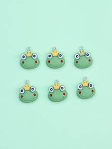 6 chiếc Cartoon Frog DIY Mặt dây chuyền - màu xanh lá - Xem 2