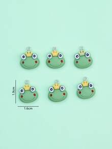 6 chiếc Cartoon Frog DIY Mặt dây chuyền - màu xanh lá - Xem 3