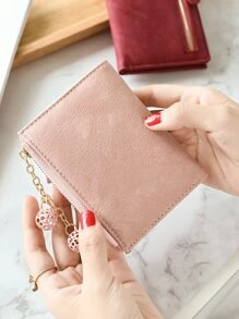 Stitch Detail Small Wallet - Pink - View 2