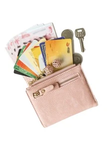 Stitch Detail Small Wallet - Pink - View 5