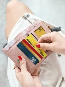 Stitch Detail Small Wallet - Pink - View 6