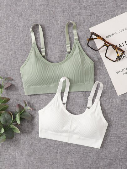2 pièces Brassière de sport sans couture soutien moyen