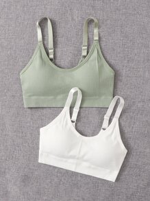 Easithlete 2 piezas Sujetador deportivo inconsútil soporte medio - Multicolor - Ver 3