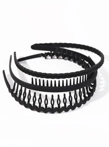 3 piezas Diadema unicolor - Negro - Ver 1