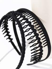 3 piezas Diadema unicolor - Negro - Ver 2
