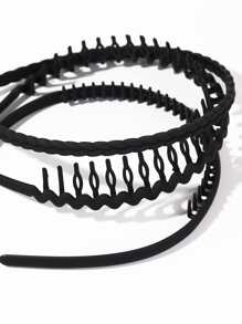 3 piezas Diadema unicolor - Negro - Ver 3