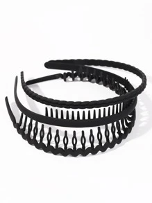 3 piezas Diadema unicolor - Negro - Ver 4