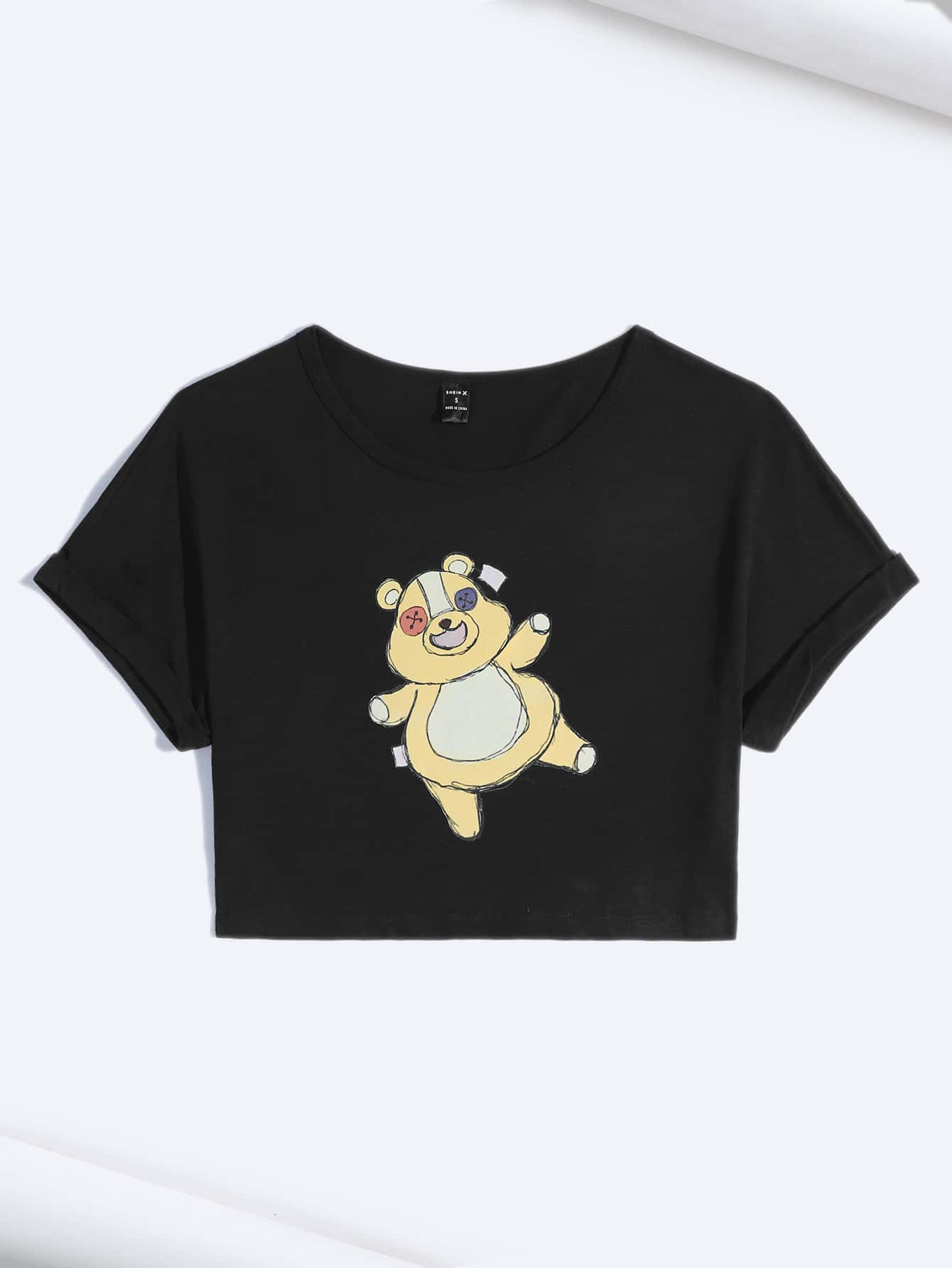 Julia Chen Camiseta corta con estampado de dibujos animados - Negro - Ver 1