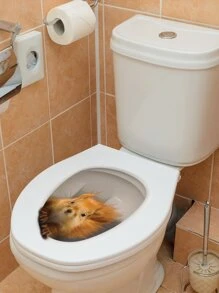 Decal nắp bồn cầu in hình con sóc - Nhiều màu - Xem 3