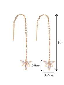 Nooxian Hoa tai ren Cubic Zirconia trang trí ngày lễ tình nhân - Vàng - Xem 4