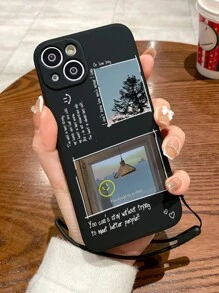 Scenery Tpu Edge Cartoon Printed Phone Case, With Hand Strap, Compatible With Apple Series Iphone 7/8/11/12/13/14 Promax Plus X Xr Xsmax Se2, Iphone 15, 15 Pro, 15 Plus, 15 Promax, Samsung Series Galaxy A03s, A03core, A04, A12, A13, A14, A21s, A22, A23, A32, A33, A34, A50, A51, A52, A53, A54, A71, A72, A73, S20 Fe, S21, S21 Plus, S21 Ultra, S22, S22 Plus, S22 Ultra Compatible With iPhone15/15Plus/15Pro/15Promax