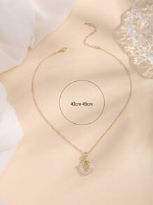 Hoa trang trí vòng tròn mặt dây chuyền vòng cổ - Vàng - Xem 3