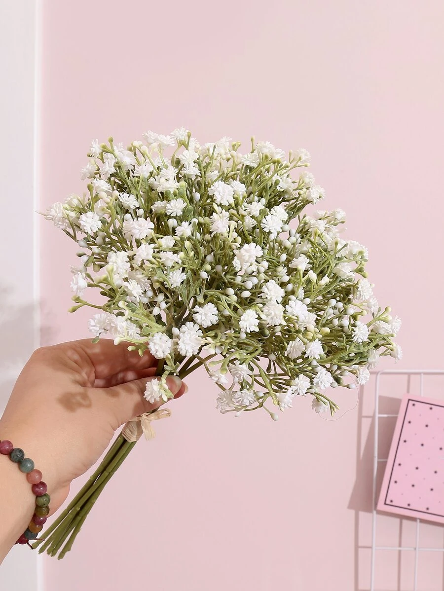 7pcs Artificial Flower, Faux Flower Bouquet For Home Decor - White - View 1