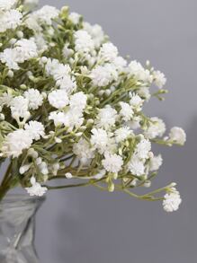 7pcs Artificial Flower, Faux Flower Bouquet For Home Decor - White - View 3