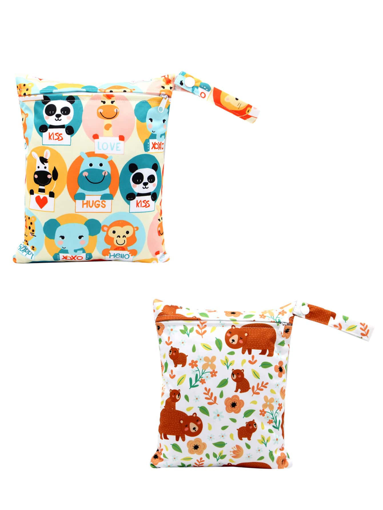 2pcs Cartoon Graphic Diaper Storage Bag - Multicolor - View 1