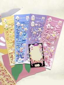 1入組卡通圖案隨機貼紙 - 彩色 - 查看 1