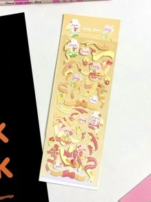 1入組卡通圖案隨機貼紙 - 彩色 - 查看 3