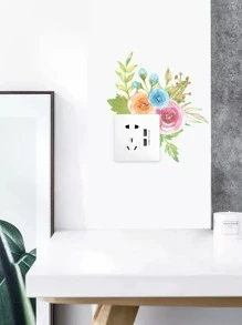 1pc Flower Pattern Glow-In-The-Dark Switch Sticker - Multicolor - View 2