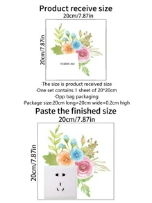 1pc Flower Pattern Glow-In-The-Dark Switch Sticker - Multicolor - View 5