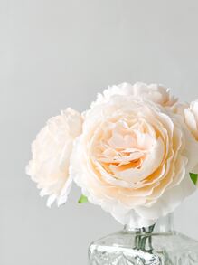 12/24 件仿真牡丹花，带茎，用于婚礼派对装饰、蛋糕装饰和家庭客厅餐桌中心装饰、假植物、秋季装饰、房间、书桌、花园装饰、房间装饰用品