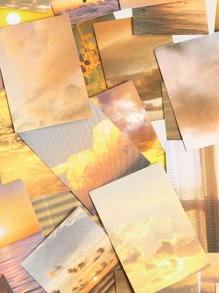 100入組山水圖案隨機貼紙 - 彩色 - 查看 3