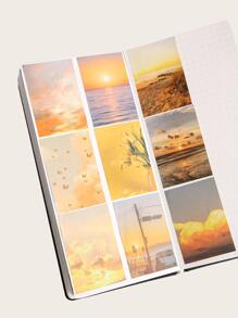 100入組山水圖案隨機貼紙 - 彩色 - 查看 4