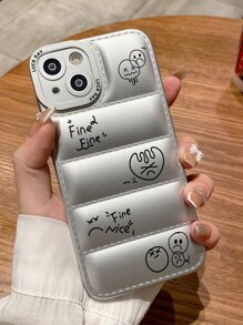 Cartoon Doll Padded Coat Tpu Painting Phone Case, Compatible With Apple Iphone Series (7 Plus, X, Xr, Xs Max, 11, 11 Pro, 11 Pro Max, 12, 12 Pro, 12 Pro Max, 13, 13 Pro, 13 Pro Max, 14, 14 Pro, 14 Pro Max) - Silver - View 1