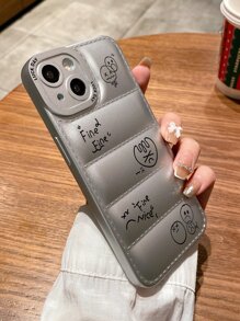 Cartoon Doll Padded Coat Tpu Painting Phone Case, Compatible With Apple Iphone Series (7 Plus, X, Xr, Xs Max, 11, 11 Pro, 11 Pro Max, 12, 12 Pro, 12 Pro Max, 13, 13 Pro, 13 Pro Max, 14, 14 Pro, 14 Pro Max) - Silver - View 2