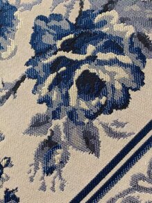 Floral Embroidered Table Runner - Blue - View 5