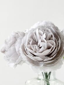 件人造牡丹花頭適用於婚禮派對裝飾、蛋糕裝飾、家居客廳和餐桌裝飾 - 淺灰色 - 查看 4