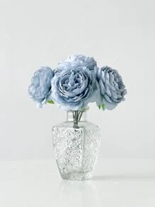 12/24pcs Artificial Peony Flowers Simulated Peony Flower Heads With Stems For Wedding Party Decoration, Cake Decoration And Home Living Room Table Centerpieces,Fake Plants,Fall Decor,Room,Desk,Garden Decor,Room Decoration Stuff Home Decor Back To School School Supplies - Dusty Blue - View 3