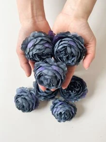 12/24 Stück künstliche Pfingstrosenblumen mit Stielen, geeignet für Hochzeitsfeier-Dekoration, Tortendekoration, Wohnzimmer- und Esstisch-Dekoration, Kunstpflanzen, Herbstdekoration, Raumdekoration, Schreibtischdekoration, Gartendekoration usw. - marineblau - Übersicht 4