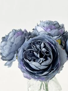 12/24 Stück künstliche Pfingstrosenblumen mit Stielen, geeignet für Hochzeitsfeier-Dekoration, Tortendekoration, Wohnzimmer- und Esstisch-Dekoration, Kunstpflanzen, Herbstdekoration, Raumdekoration, Schreibtischdekoration, Gartendekoration usw. - marineblau - Übersicht 5