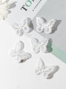 可爱的儿童蝴蝶发夹，适合日常佩戴 - 白色 - 查看 1