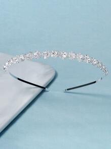 1件装女士发箍，饰有19朵水钻花朵和爪链，优雅别致，可作头饰、发箍、发圈、发饰、头饰等。 - 銀色 - 查看 3