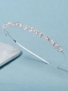 1件装女士发箍，饰有19朵水钻花朵和爪链，优雅别致，可作头饰、发箍、发圈、发饰、头饰等。 - 銀色 - 查看 6