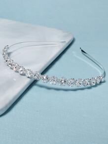 1件装女士发箍，饰有19朵水钻花朵和爪链，优雅别致，可作头饰、发箍、发圈、发饰、头饰等。 - 銀色 - 查看 8